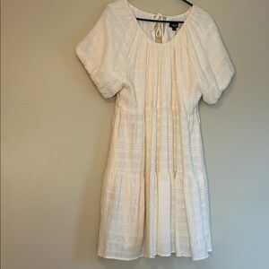 Gigio Womens Puff Sleeve Flowy Tiered Boho Prairie Cottagecore Dress. Sz L